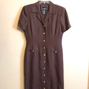 Brown linen dress